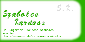 szabolcs kardoss business card